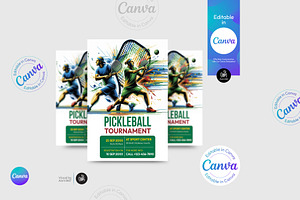 Canva Editable Pickleball Flyer, a Flyer Template by Aam360