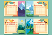Calendar Monthly Template Bird Decor, a Templates & Theme by studiogstock (Thumbnail 5 of 5)