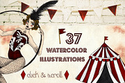 Vintage circus design set, an Illustration by Scarlet Heath Art (Thumbnail 2 of 10)