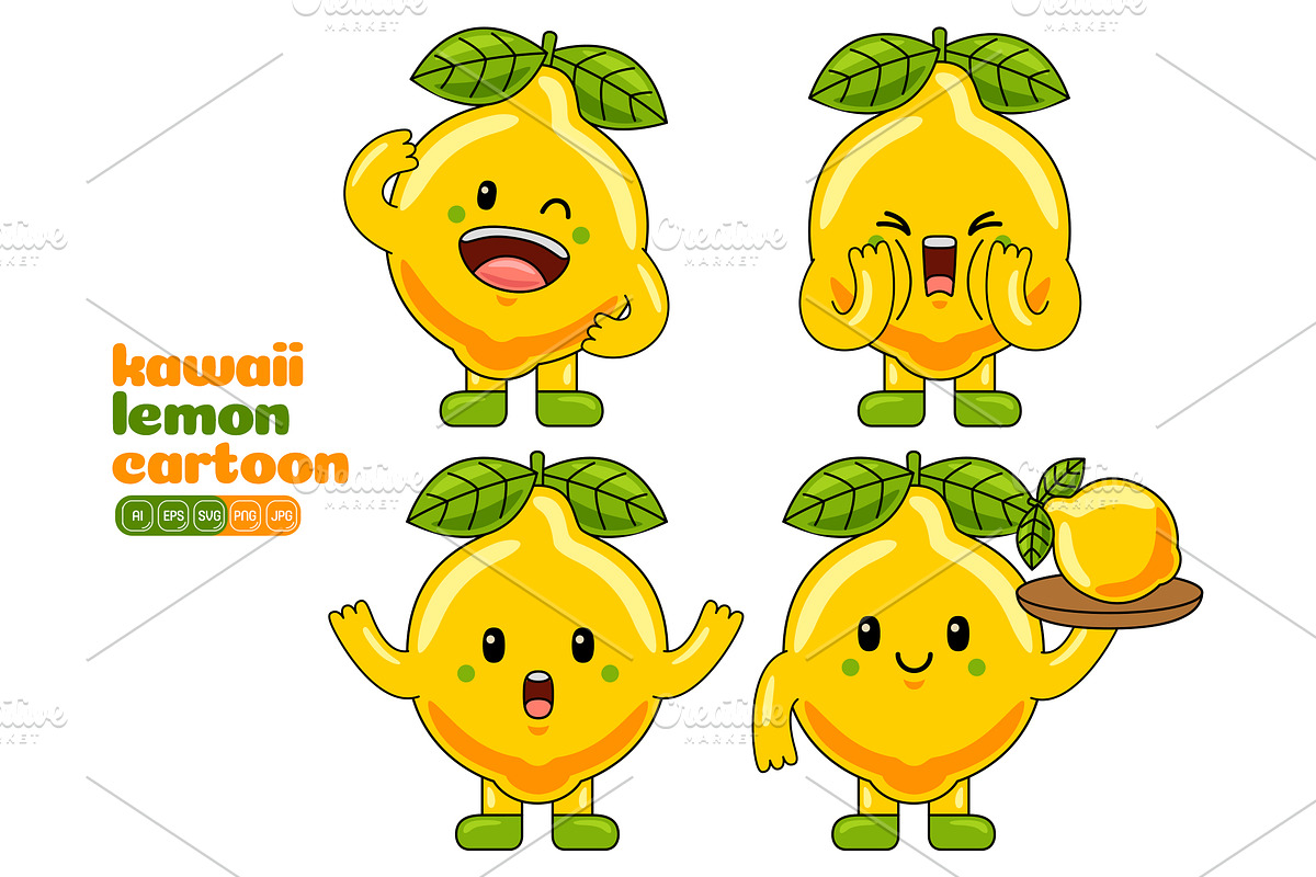 Lemon Mascot Vector Pack, an Illustration by MEDZ (Photo 5 of 5)
