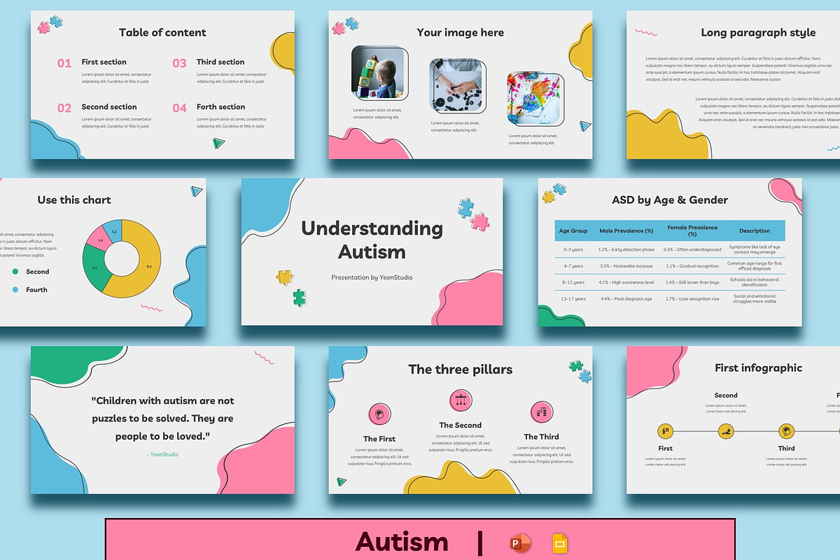 Autism Presentation Template, a Presentation Template by BumbleGraph Studio (Photo 1 of 5)