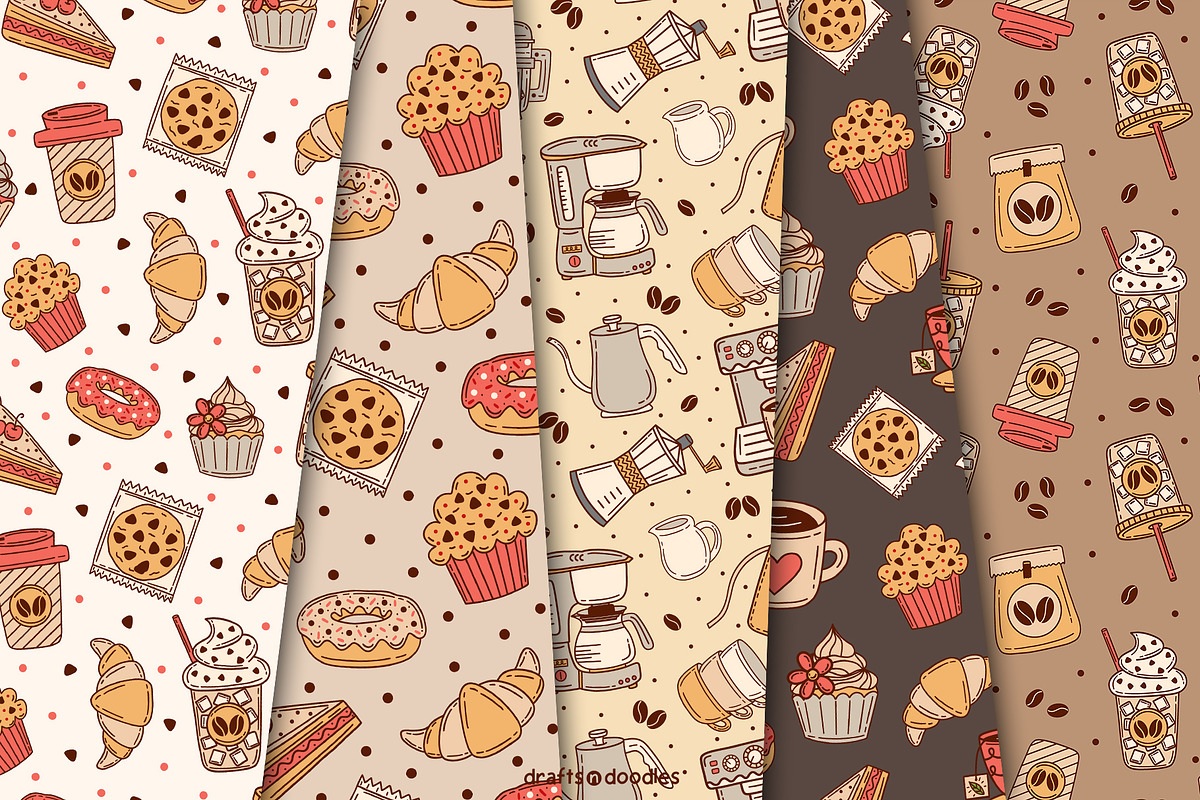 Cafe and Bakery Clipart and Patterns, a Food Illustration by Drafts n Doodles (Photo 6 of 12)
