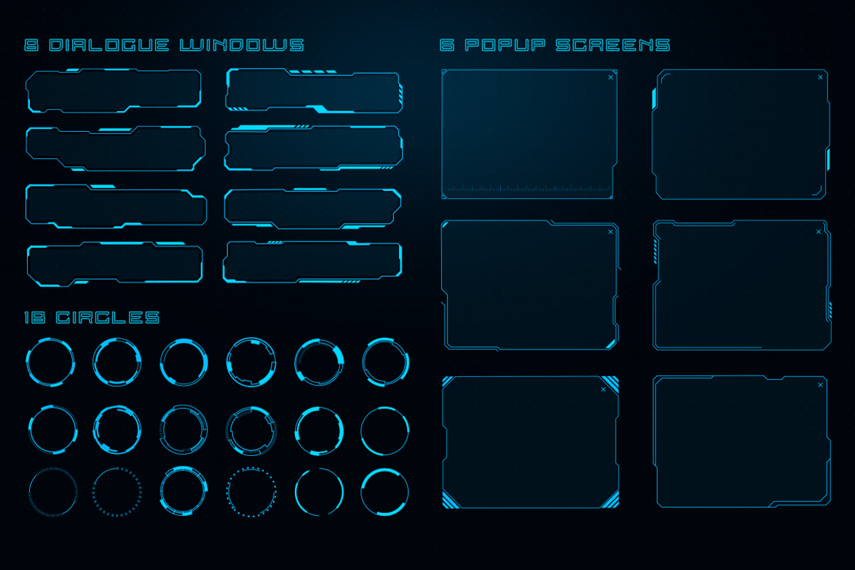 Sci Fi UI Elements, an Object Illustration by Olga Ryzychenko (Photo 3 of 7)