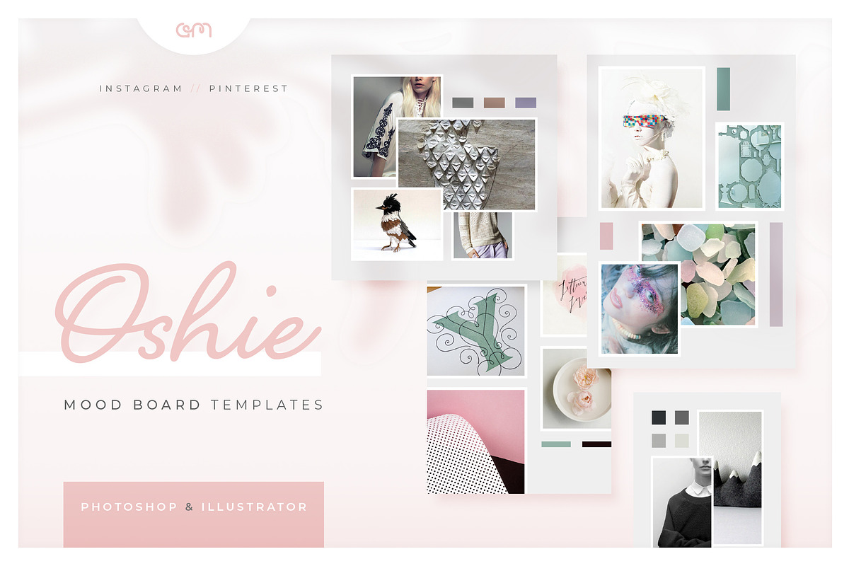 Oshie Mood Board Pack, a Social Media Template by AM Studio (Photo 1 of 6)