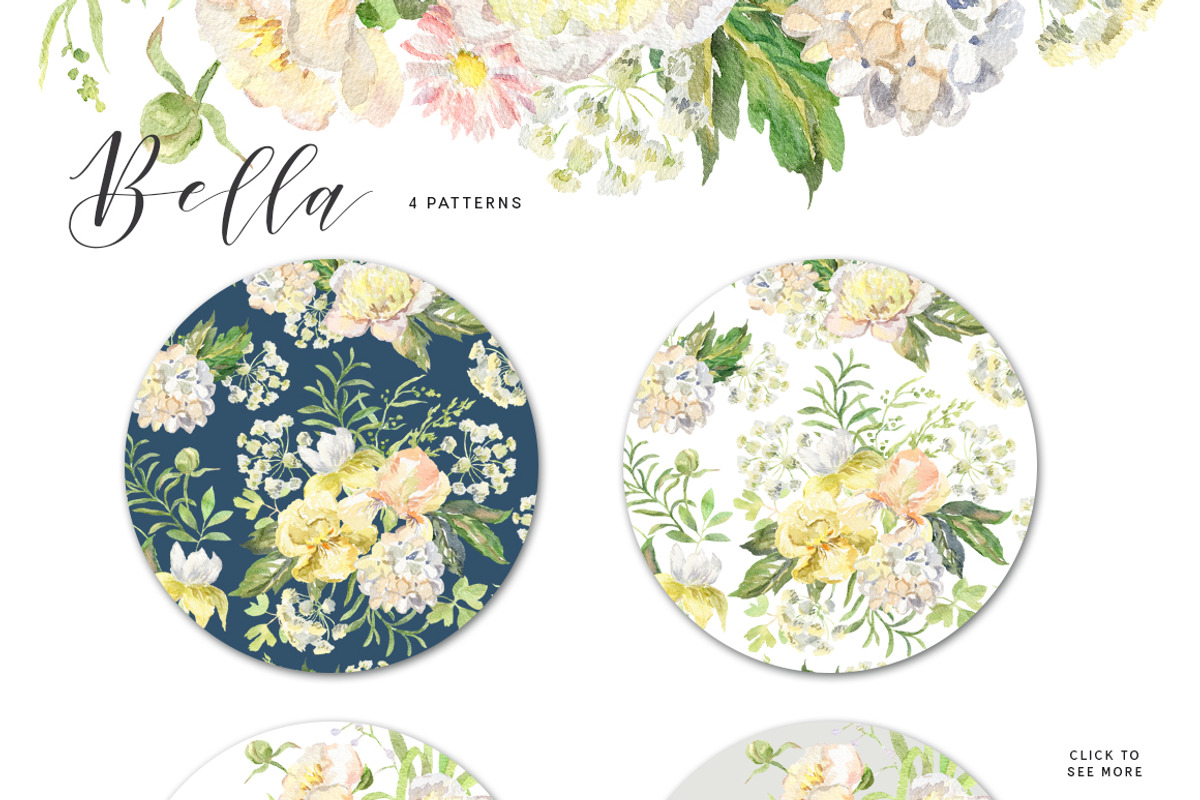 Bella. Watercolor floral collection, an Illustration by OJardin (Photo 3 of 6)
