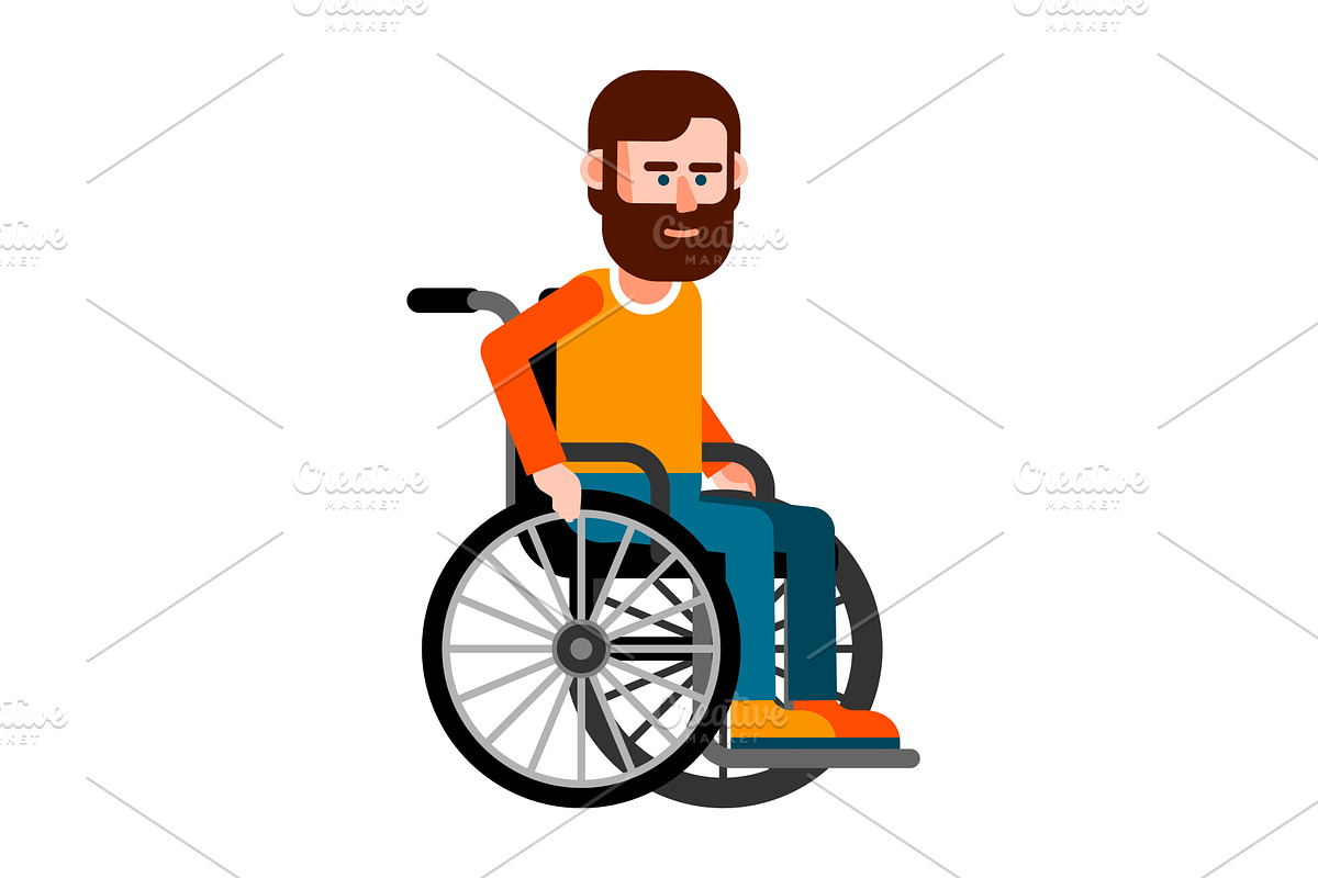 Bearded man with a disability, is, a Person Illustration by Agor2012 shop