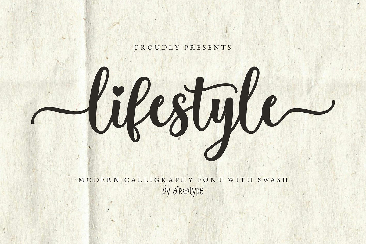 Lifestyle - Tail Swash Script Font, a Script Font by Airotype (Photo 1 of 12)