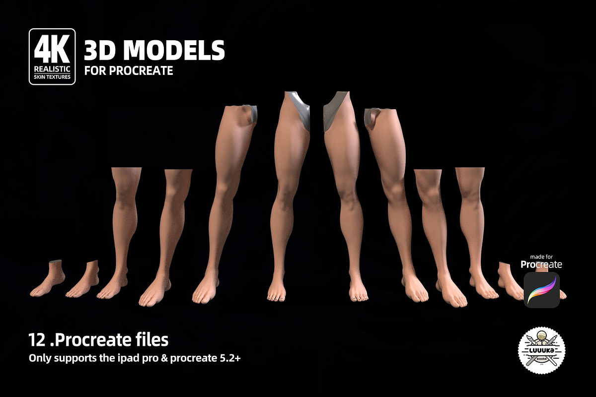 Procreate 3d Models (4K) Bundle, a Brush Add-On by Luuuka studio (Photo 7 of 10)