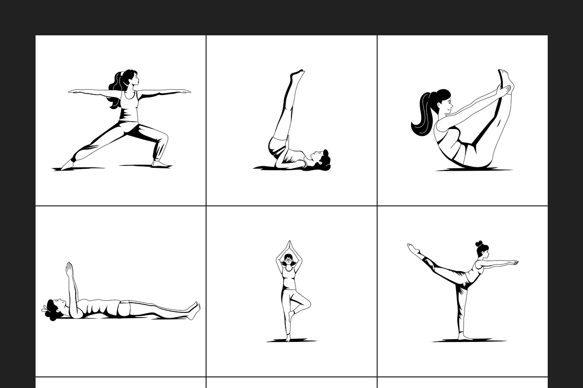 Yoga Poses Illustration Set, a Sport Illustration by Creative Stall (Photo 7 of 11)