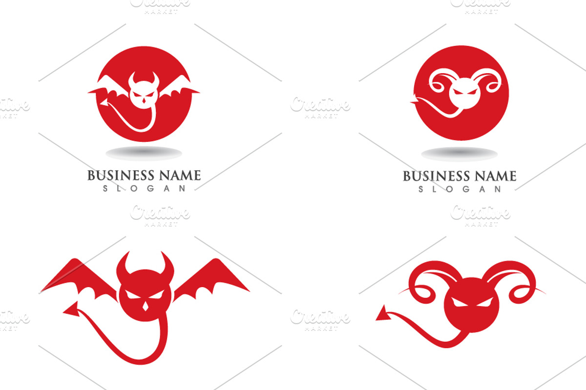 Devil logo template design, a Branding & Logo Template by LOGOCREATIVE
