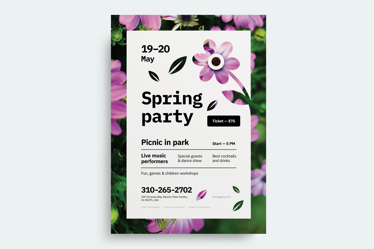 Spring Event Poster Template, a Flyer Template by Danil Polshin