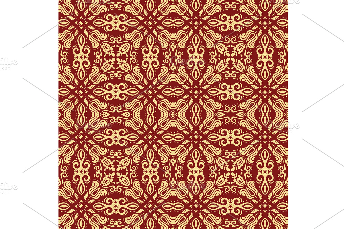 Orient Damask Seamless Vector Red, a Pattern Graphic by FineArtStudio (Photo 1 of 3)