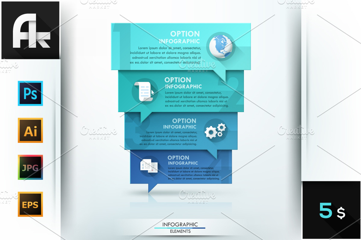 Paper Infographic Template, a Presentation Template by Andrew Kras Design