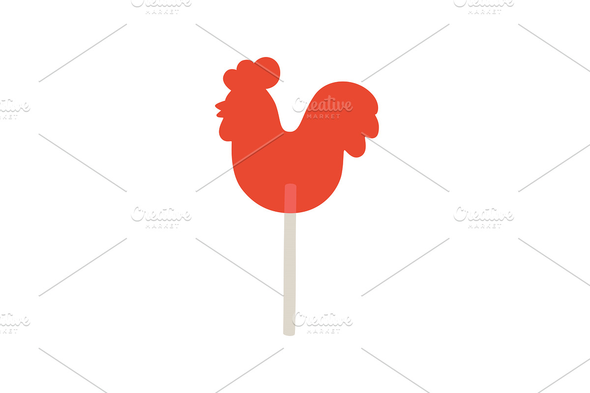 Caramel Cockerel on a stick, an Object Illustration by Nadzin