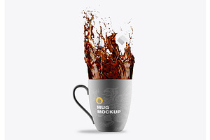 Colorfull Mug With Splash Mockup