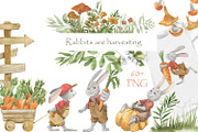 Rabbits are harvesting, an Animal Illustration by Love Watercolor Store (Thumbnail 1 of 9)