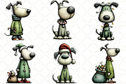 Quirky Christmas Dog Clipart, an Illustration by Black Bird Studio (Thumbnail 6 of 6)