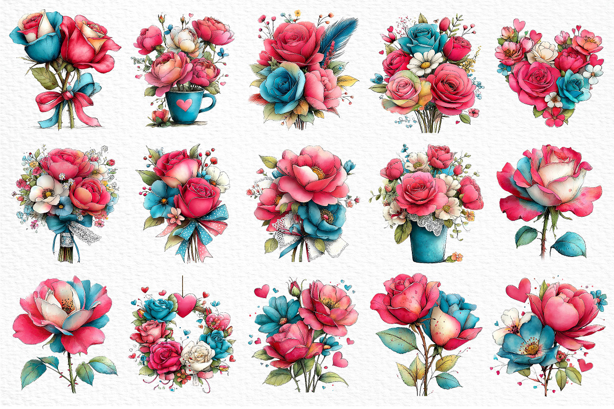Romantic Roses Valentine's Day Png, an Illustration by Craft Nest (Photo 5 of 11)