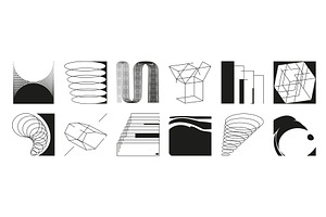 Y2K brutalist geometric icons set on, an Object Illustration by art PVP - market