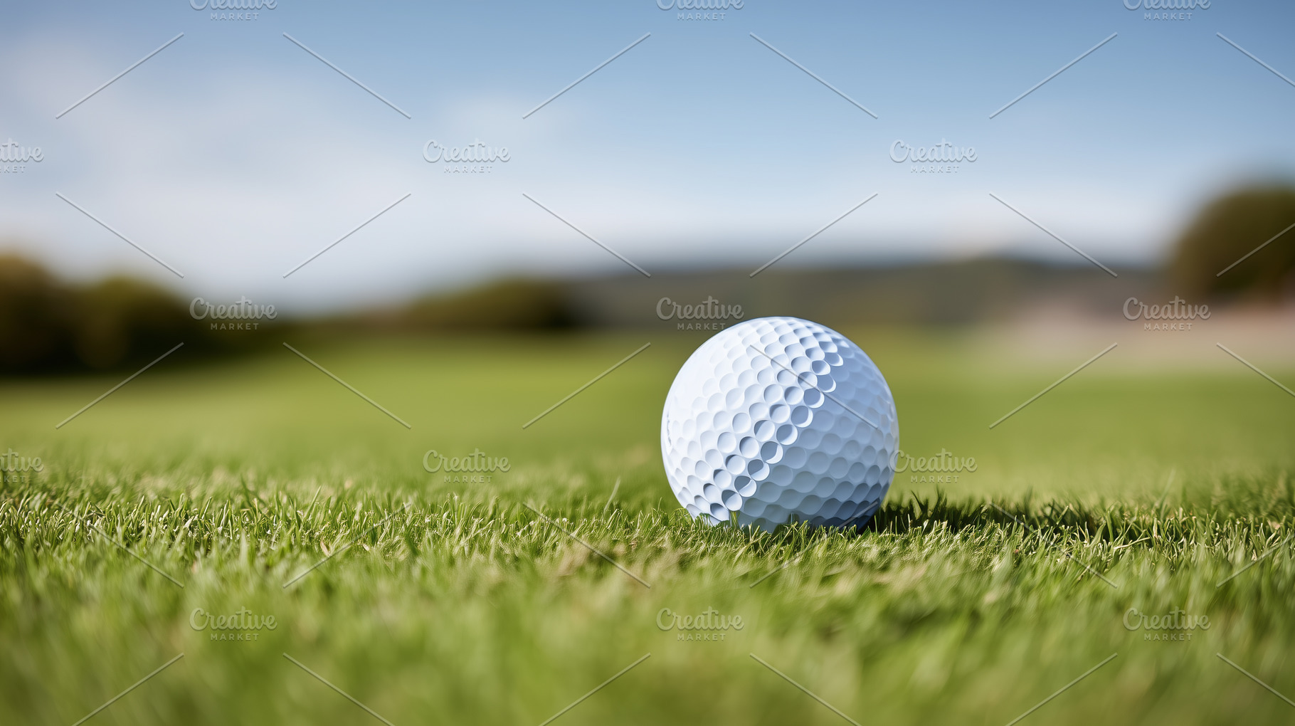 White golf ball on green grass with, a Sports & Recreation Photo by MistyDay