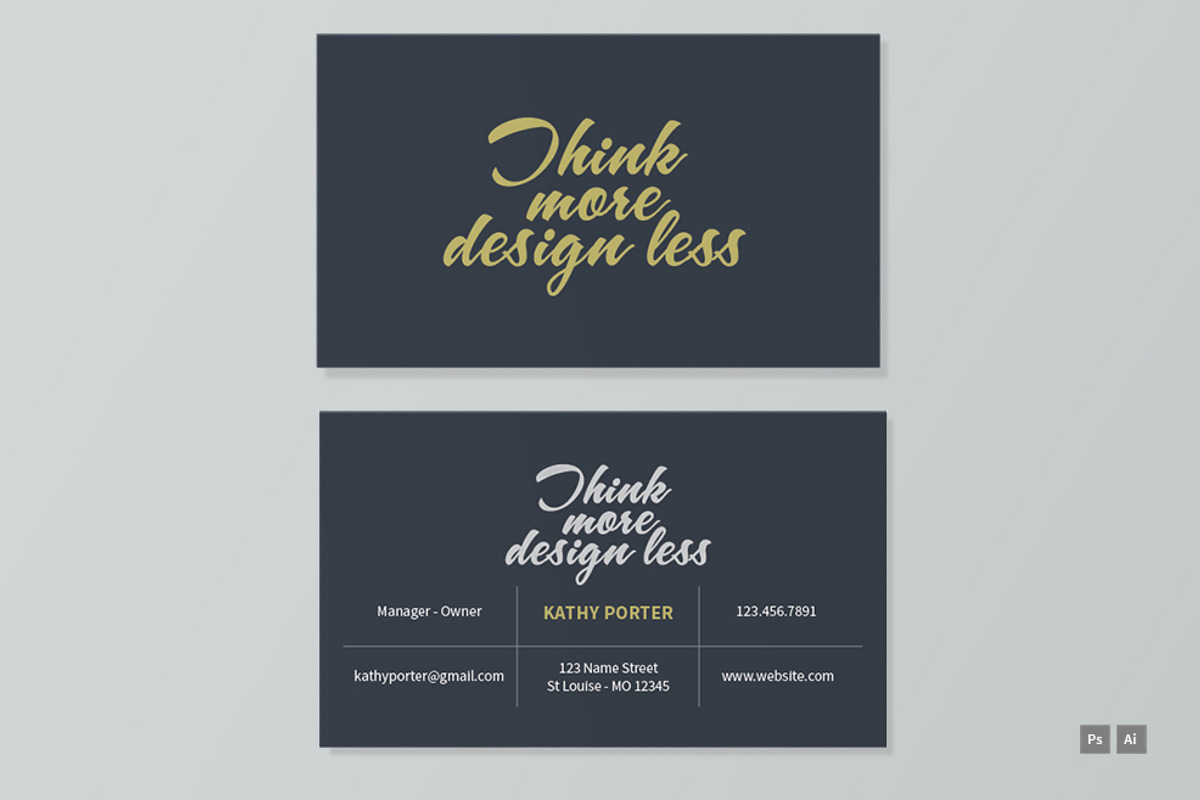 Think more design less business card, a Business Card Template by AM Design (Photo 2 of 4)