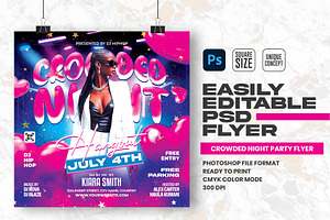 Crowded Night Party Flyer Design, a Flyer Template by Shajib Shikder
