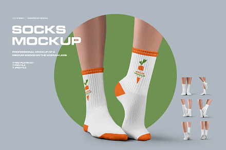 7 Mockups Medium Socks, a Bottom Mockup by Grow Design Craft Studio