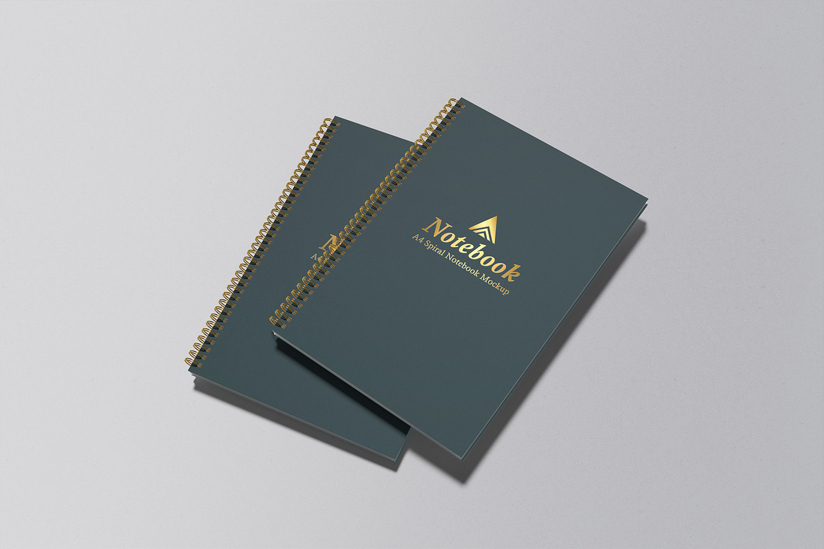 A4 Spiral Notebook Mockup, a Print Template by graphicsecond (Photo 14 of 16)