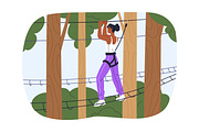 People climbing in rope park set, a Sport Illustration by Good Studio (Thumbnail 25 of 25)