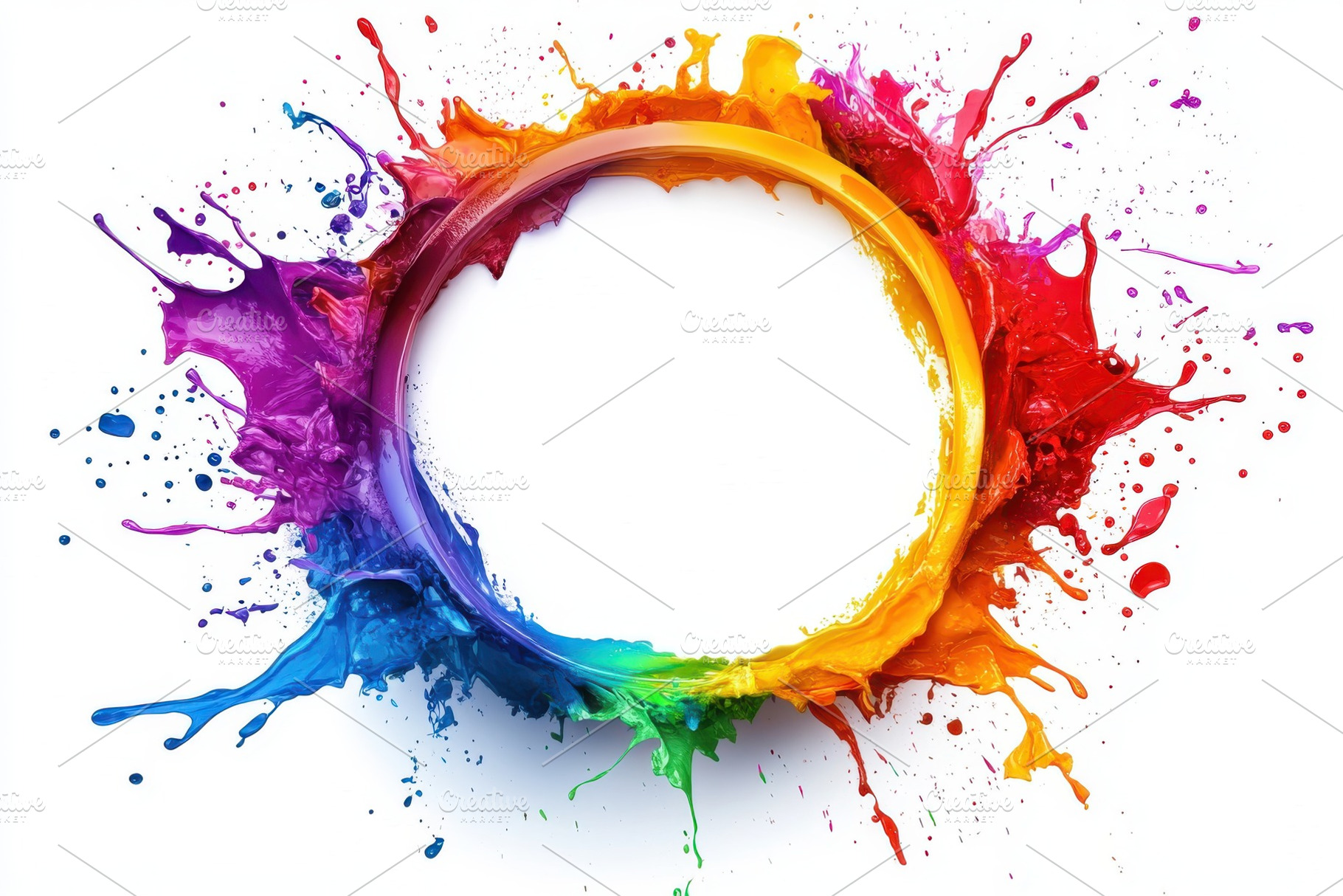 Rainbow paint splash circle vibrant, a Background Photo by Pixeness Studio