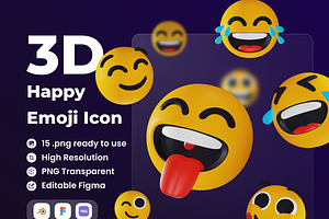 Happy Emoji 3D Illustration