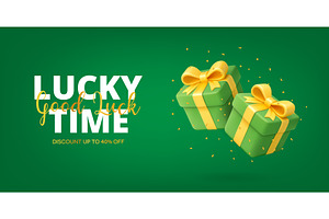 St. Patricks Day sale banner with, an Illustration by GraphiShop