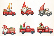 Christmas Gnome and Truck Clipart, an Illustration by CrexoraLab (Thumbnail 4 of 5)