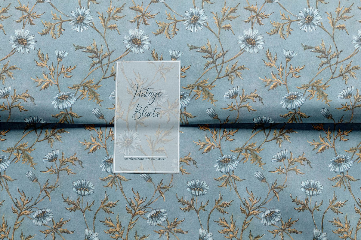 Vintage Bluets Pattern, a Pattern Graphic by MouseGrey (Photo 3 of 14)