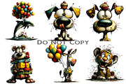 Whimsical Birthday Animal Clipart, an Illustration by Craft Nest (Thumbnail 2 of 8)