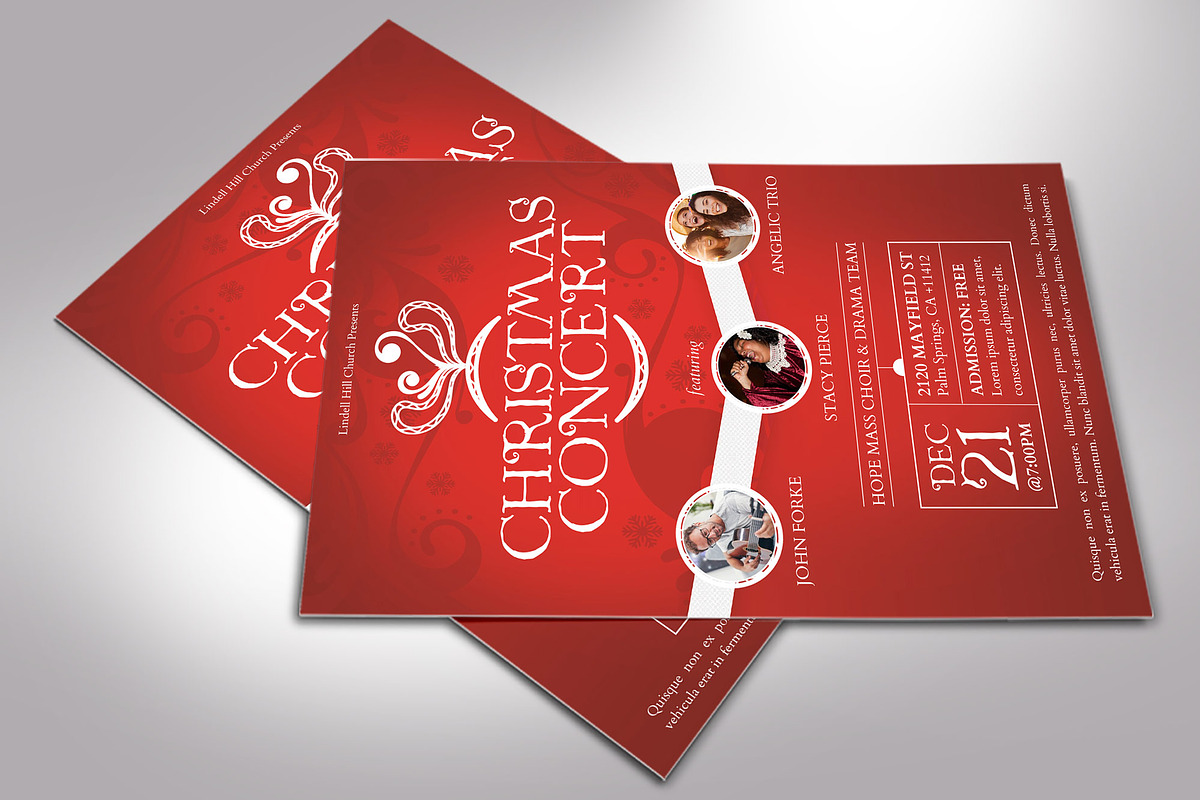 Christmas Concert Flyer Word, a Flyer Template by Godserv Designs (Photo 5 of 10)
