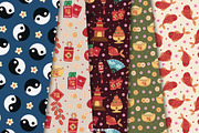 Lunar New Year Clipart and Patterns, a Seasonal Illustration by Drafts n Doodles (Thumbnail 6 of 12)