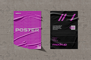 Two Glued Posters Mockup, an Advertising Mockup by Xtrahive