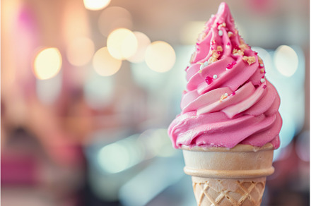 Swirled pink soft serve ice cream in, a Background Photo by Lermont51