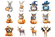 Watercolor Halloween Animals Clipart, an Illustration by Design Market (Thumbnail 3 of 3)