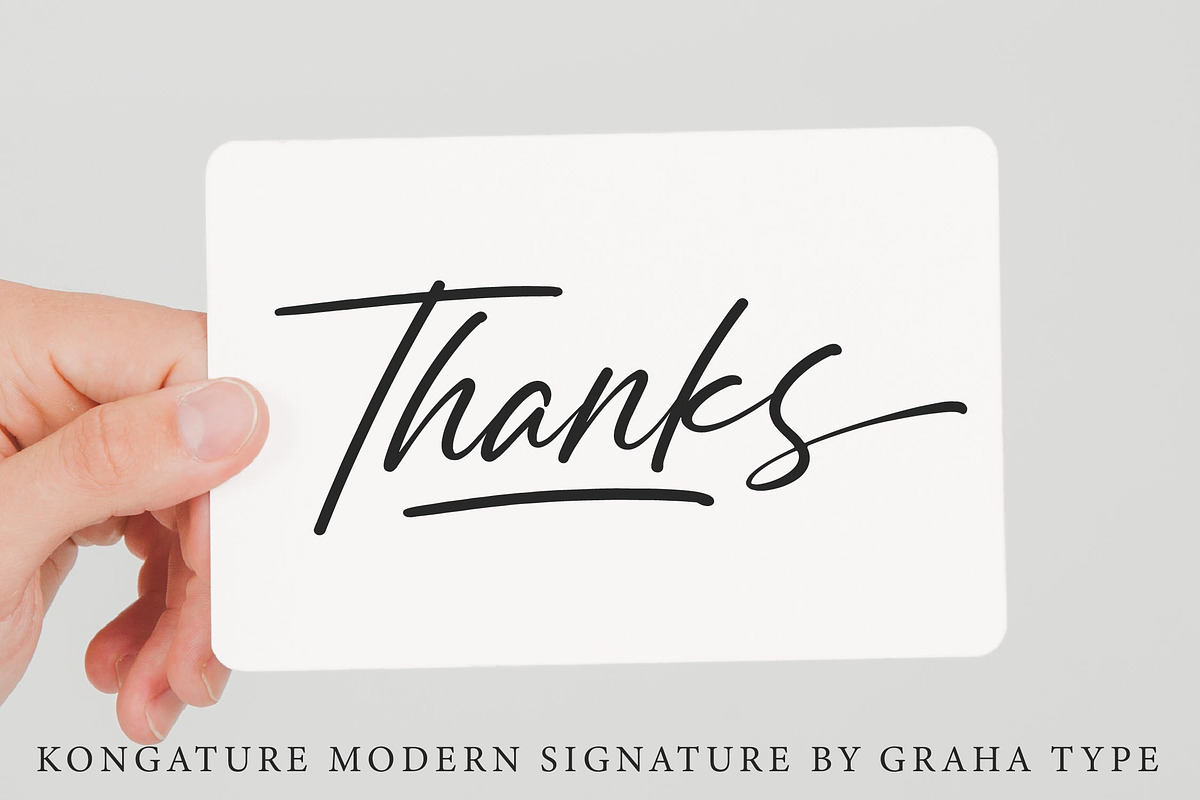 Kongature - Modern Signature, a Script Font by Graha Type (Photo 12 of 12)