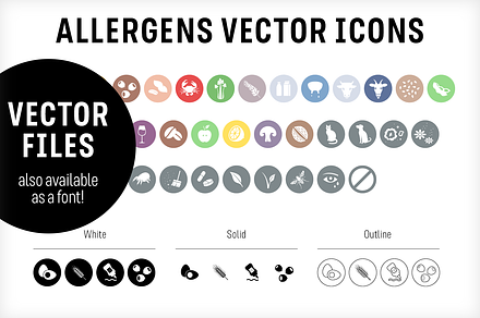 Food & Allergen vector icons