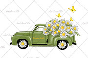 Chamomile truck, gnomes png, a Transportation Illustration by DekoArt (Thumbnail 3 of 5)