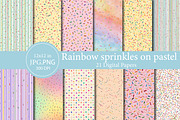 rainbow sprinkles on pastel pink, an Illustration by Designworld (Thumbnail 1 of 4)