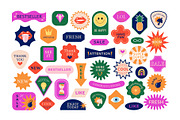 Retro stickers, vector creator, an Object Graphic by Yamurchik (Thumbnail 6 of 8)