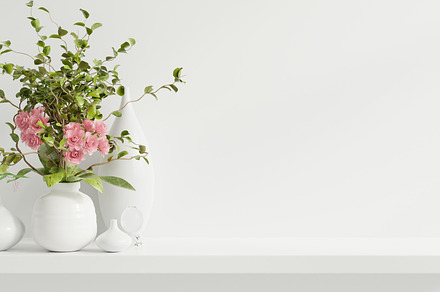 Mockup wall with ornamental plants., an Architecture Photo by vanitjan
