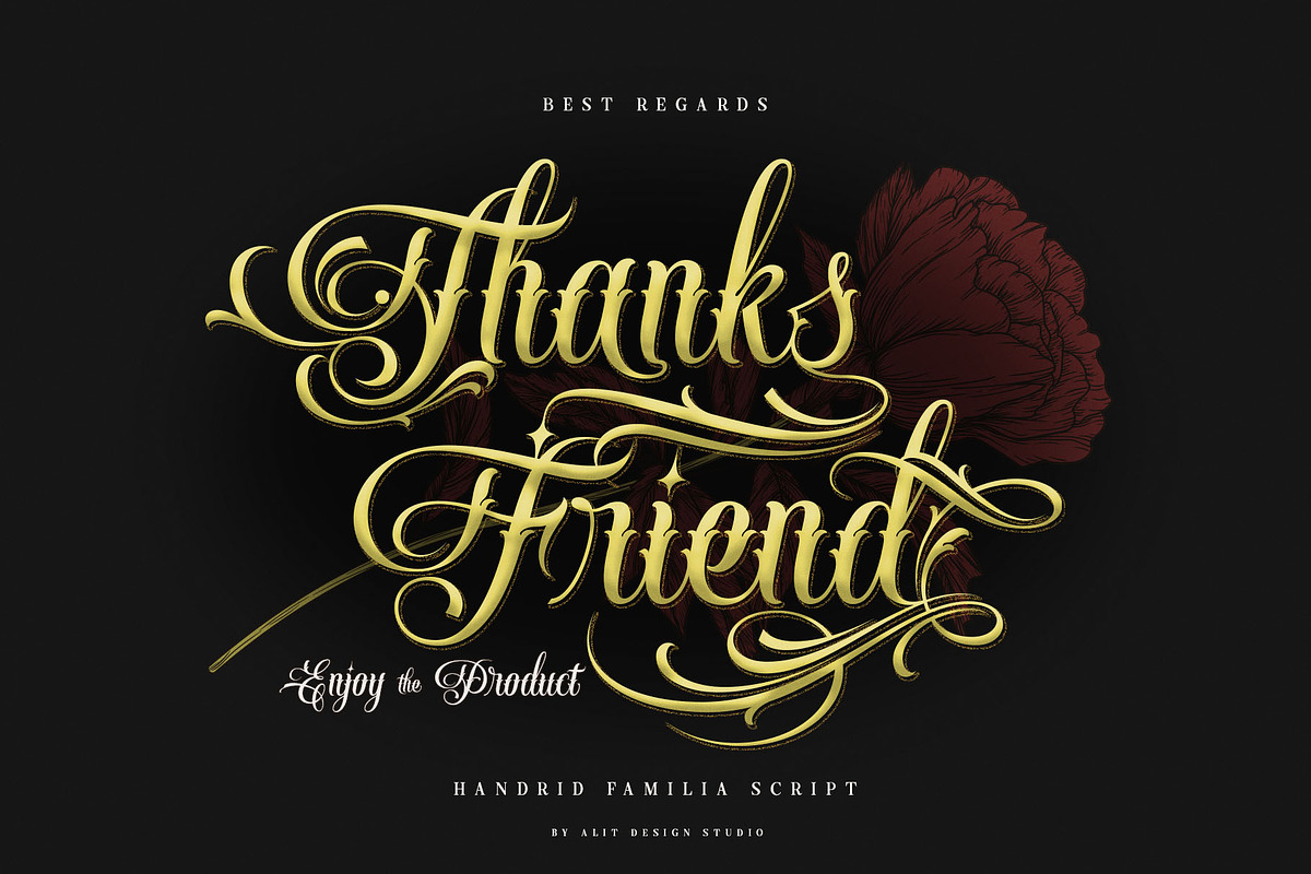 Handrid Familia Typeface, a Script Font by alit design (Photo 20 of 20)