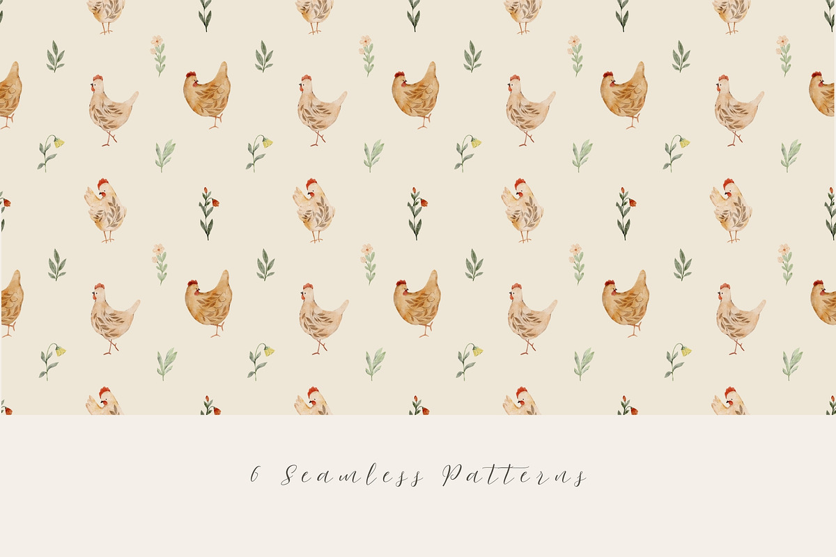 Watercolor Chickens Collection, an Animal Illustration by Jenteva Art (Photo 10 of 18)