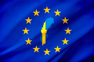 European Union Flag with Sweden Map Overlay, a Background Photo by Davizro's Market