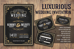 Luxurious wedding invitation